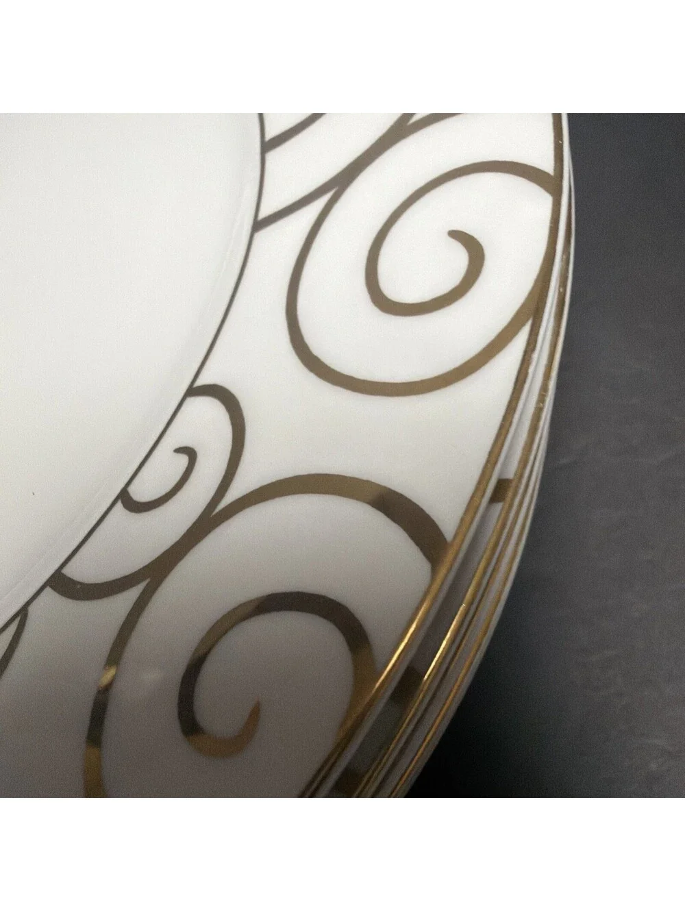 Pier One Gold Swirl Dinner Plate 10 3/8” Retired Vintage Dishwasher Safe EACH